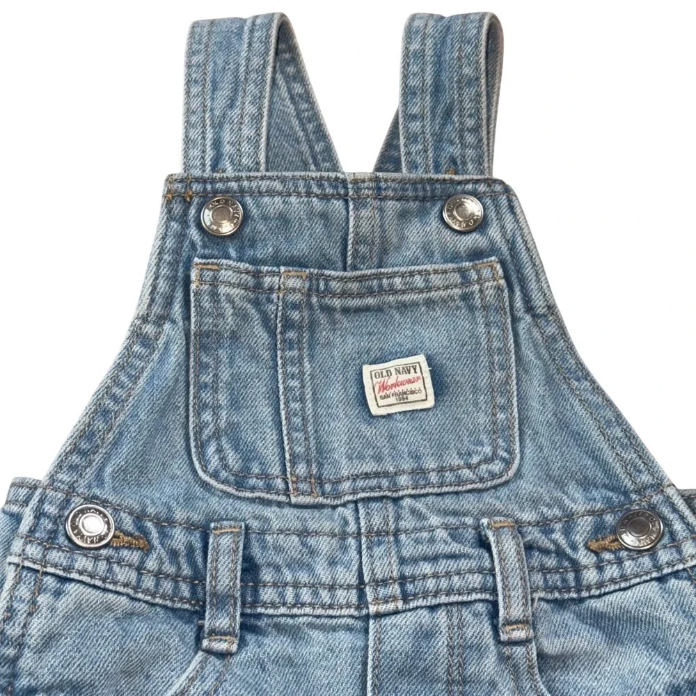 Old Navy‎ Workwear Baby 100% Cotton Denim Overalls Unisex BUNDLE 6-12M & 12-18M